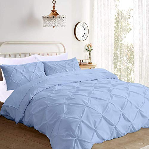 Soft Reliable Luxurious 3pcs Pinch Pleated Duvet Cover ...