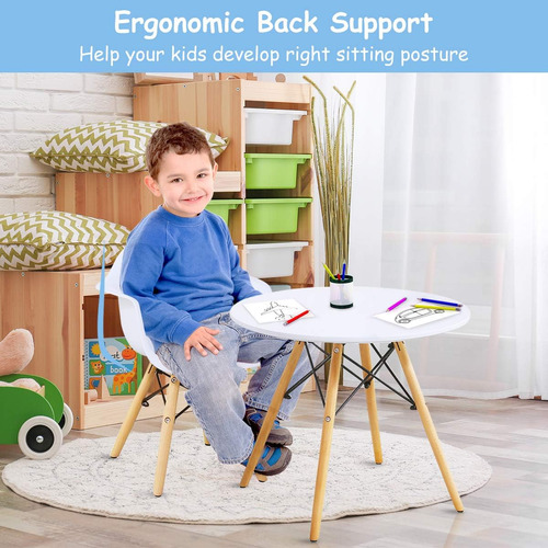 Juego De Mesa Y 2 Sillas Para Niños Estilo Moderno