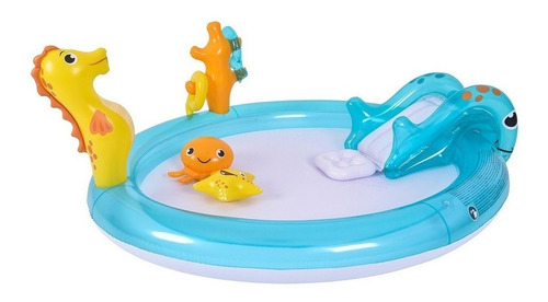 Imagen 1 de 5 de Pileta Inflable Bebe Grande Infantil Tobogan Juego Duchador