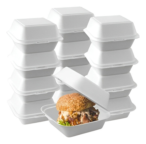  Packx100 Envases De Plumavit Para Comida Envase Hamburguesa