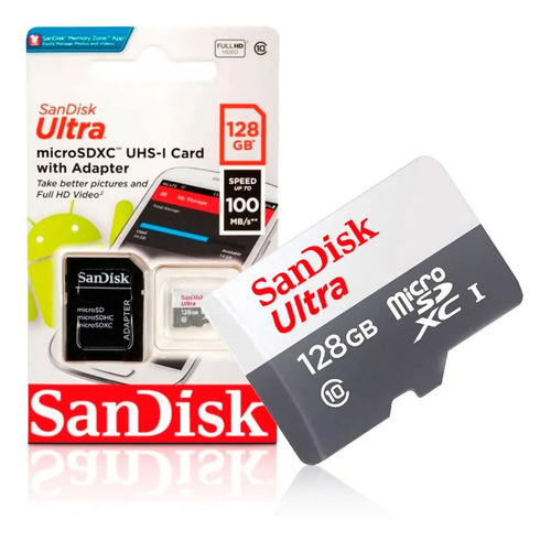 Tarjeta de memoria SanDisk SDSQUNS-128G-GN6TA  Ultra con adaptador SD 128GB