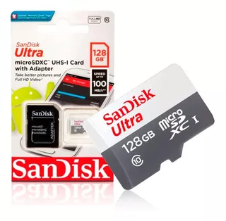 Tarjeta de memoria SanDisk SDSQUNS-128G-GN6TA Ultra con adaptador SD 128GB