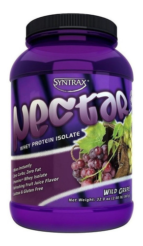 Suplemento en polvo Syntrax  Nectar proteína sabor wild grape en pote de 907g