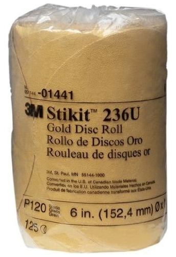 Lijas Rollo De Disco De Oro Stikit De 3m, 01441, 6 Pulgadas,