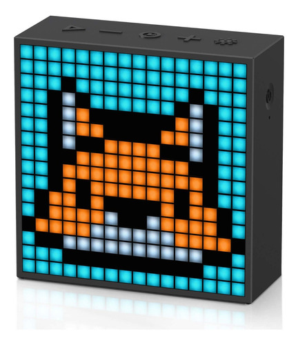 Alto-falante Bluetooth LED de pixel programável Divoom Timebox Evo, cor preta