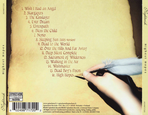 Cd Highest Hopes (the Best Of Nightwish) (nightwish) Estándar
