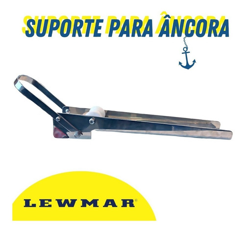 Suporte P/ Ancora Proa Inox Com Roldana Barcos Náutico