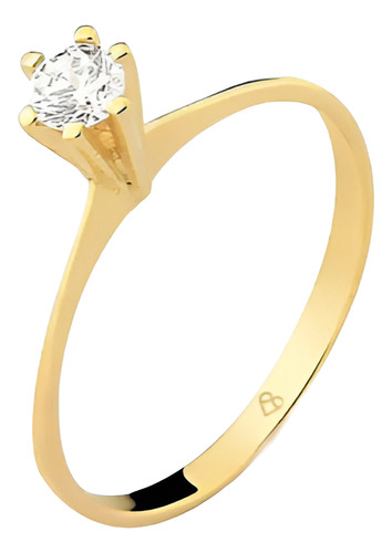 Anel Solitário Em Ouro 18k Com 15,0 Pontos De Diamante Aro 2