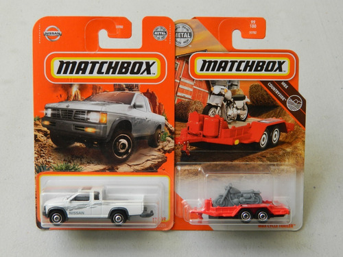  Nissan Pick Up Y Plataforma Con Moto Matchbox 1:64