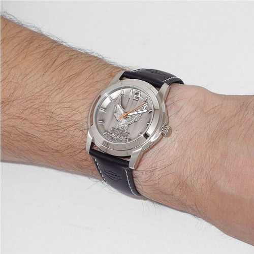 Imagen 3 de 5 de Reloj Harley Davidson By Bulova Hombre 76a12 Plateado Full