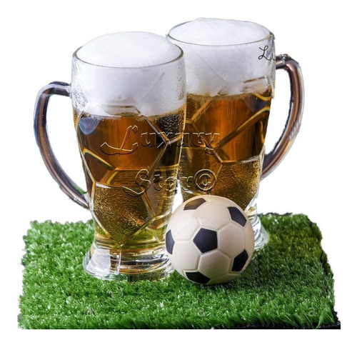 Vasos Mundial Futbol X2 Cervecero Vidrio 420ml Bebidas
