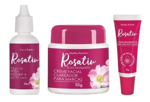 Creme Clareador + Óleo Rosa Mosqueta + Creme Área Dos Olhos