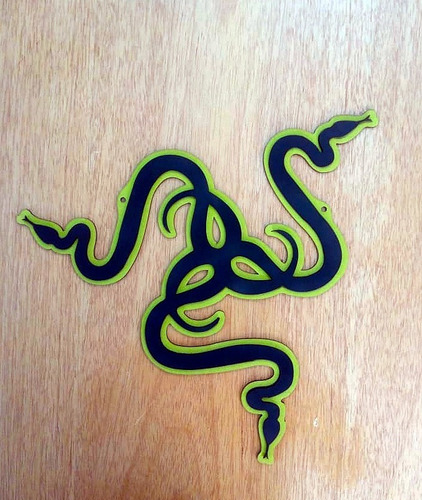 Quadro Placa Logo Razer Em Relevo Decoração Gamer