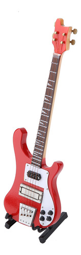 Réplica De Suporte E Estojo Para Guitarra Baixa Vermelha Em