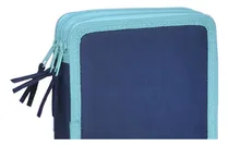 Comprar Cartuchera Completa 2 Pisos Llenos De Útiles Azul Color Azul Oscuro Liso