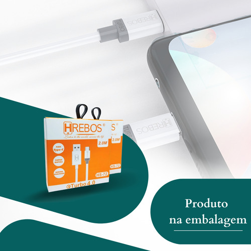 Cabo 2 Metro Tipo C Compatível Samsung M14 M34 M54 M15 M55