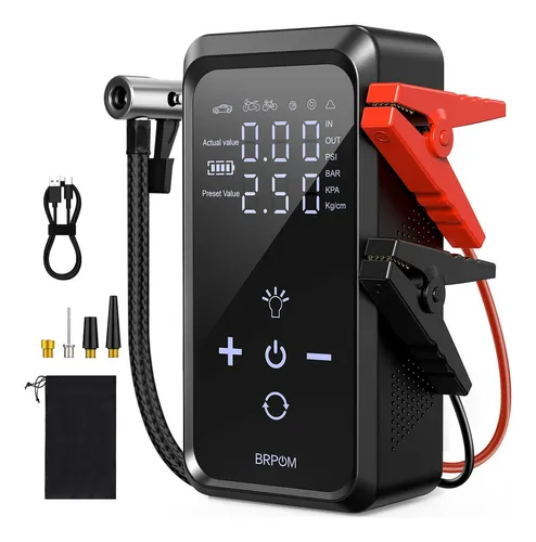 comprar Arrancador de batería de auto portátil Brpom 8600a con compresor de aire de 150 PSI pantalla digital dual