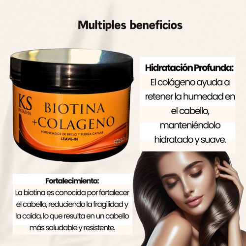Tratamiento Capilar Colágeno + Biotina | Brillo Y Fuerza