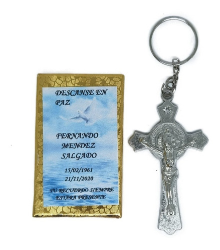 Recuerdo Luctuoso Llavero Cristo 12 Pz. Estuche Cr2