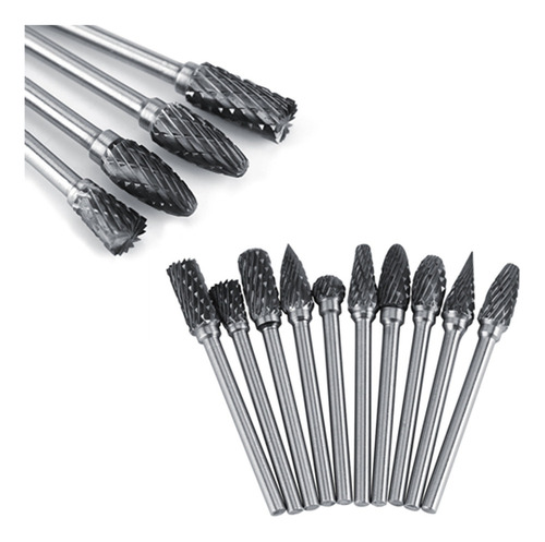 Juego De 10 Limas Rotativas De Acero De Carburo De Tungsteno