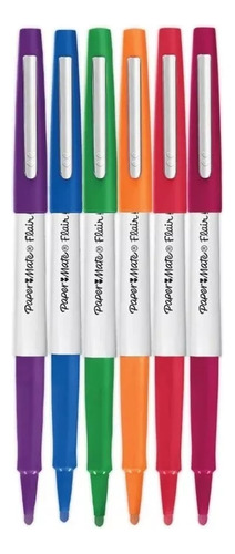 6 + 2 Paper Mate Plumones Flair Bold Punta Circular Puntos
