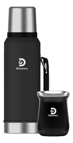 Kit Discovery Termo 1.3l + Mate 236ml Acero Inoxidable Negro