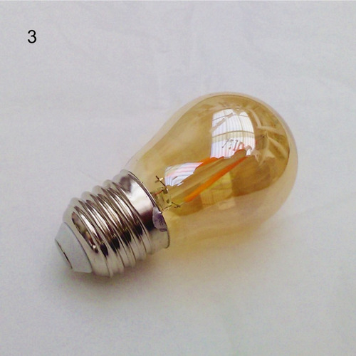 Imagen 2 de 4 de Bombillo Vintage Pin Pon Led Ambar Cálida X 6 Unidades