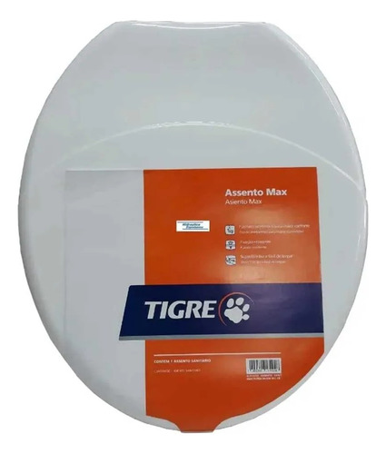 Assento Privada Max Tigre Cinza Tampa Vaso Sanitário