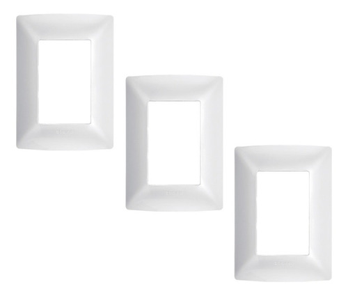 3 Placas De 3 Modulos Blancas Chasis Qz4803m3bn Quinzino Mx Blanco
