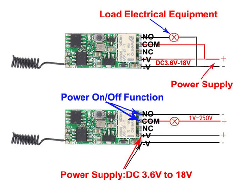 Smart Home 433mhz Mini Relé Inalámbrico Rf Interruptor De Co