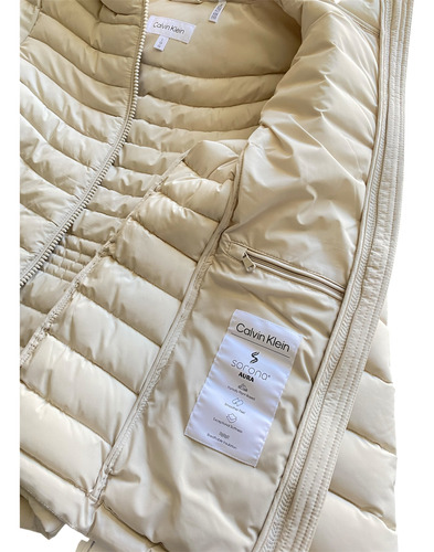 Chamarra Calvin Klein Original Color Vainilla Para Mujer