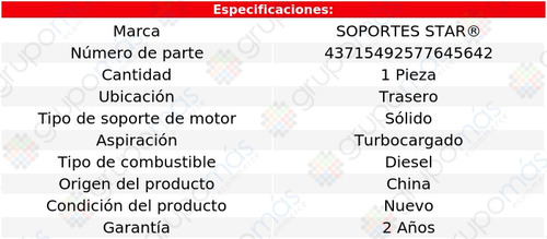 Soporte Motor Trasero S Star Fe 4 Cil 3.3l Turbo 1987_1991
