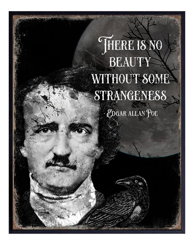 Arte De Pared Gótico De Edgar Allan Poe 11x14 Cuervo I...