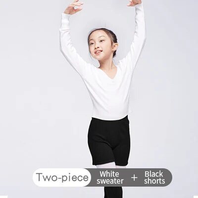Conjunto De Suéter De Ballet Con Pantalones Cortos Para Niña