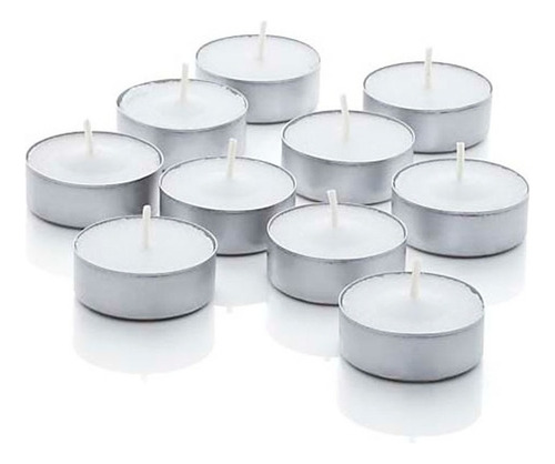 Velas De Noche Blancas 50 Unidades Con 50 Latas Hornillo 