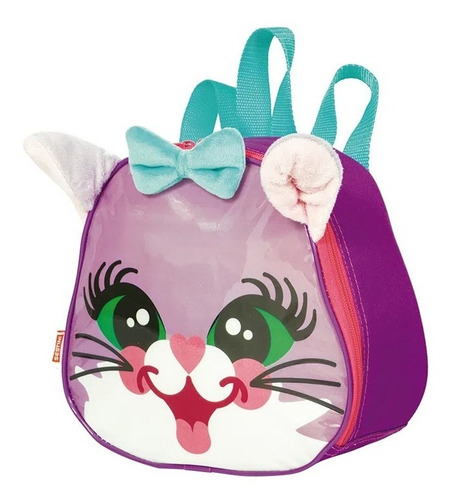 Imagem 8 de 10 de Kit Mochila Malinha Escolar Infantil Gatinha Cat 4 Rodinhas