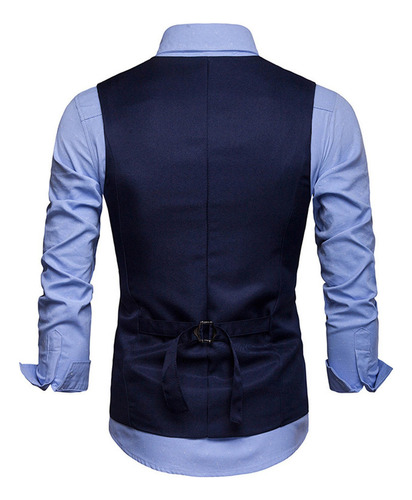 Chaleco Hombre Escote En V Sin Mangas Slim Fit Chamarra B