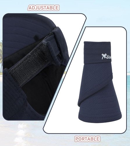 Sombrero De Sol 2 En 1 Upf 50 Para Mujer Ala Ancha Plegable