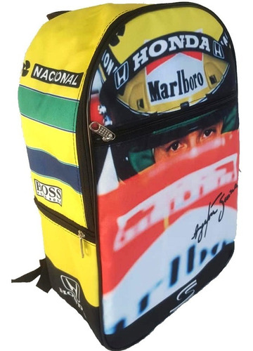 Mochila Portanotebook Ayrton Senna Amarilla