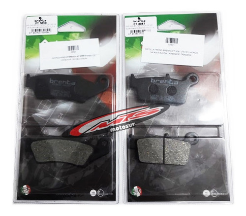 Kit Pastilla Freno Fa 185 + Fa 131 Honda Nx 400 Falcon Xre 300 Xr 600 650 400 250 Cr 250 125 500 Crf 230 Moto Sur