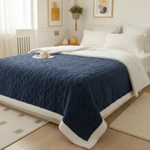 Cobertor Manta De Casal 2,00x1,80 Canelada Sherpa Cores