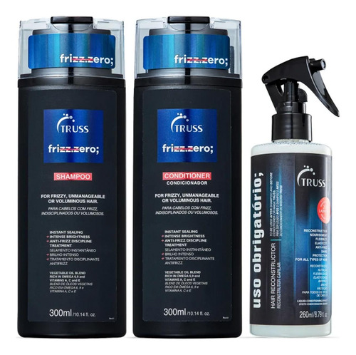 Kit Truss Shampoo Condicionador Frizz Zero + Uso Obrigatório