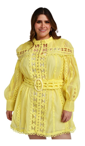 Vestido De Chiffon Tallas Extras, 51807 (amarillo)