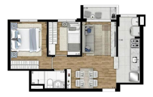 Apartamento Para Venda Em Guarulhos, Vila Galvão, 2 Dormitórios, 1 Banheiro, 1 Vaga - K04la_1-1343764
