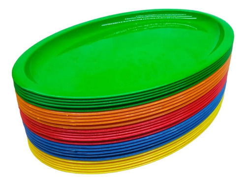 25 Platos Tampiqueños Ovalados Antojitos Tacos  28cm Colores