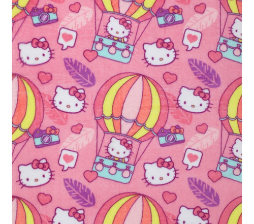 Manta Decorativa Northwest Hello Kitty Hello Kitty De Poliéster  Color Rosa