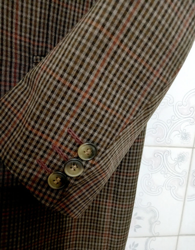 Saco Sport De Hombre, Marrón Cuadrille,talle 46, Brionni (Usado)