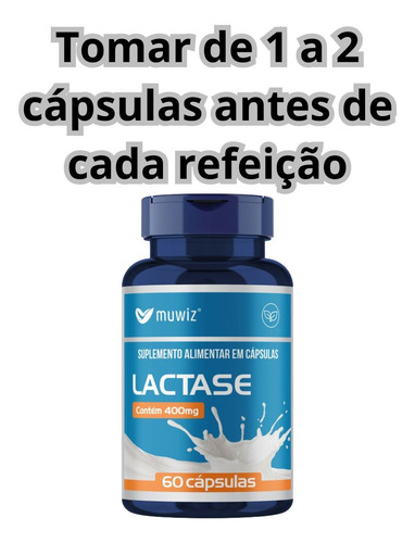 Kit 2 Muwiz Enzimas - Enzima Lactase Total 120 Cápsulas