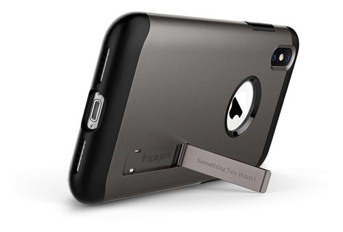Funda iPhone XS Max Slim Armor Gun Metal Grado Militar Tpu