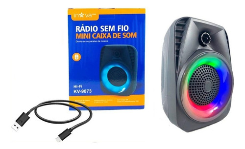 Mini Caixa De Som Bluetooth 5w Radio Sem Fio Cor Preto Outros